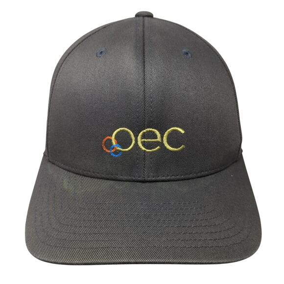 Oec Fitted Baseball Cap Gray One Size Embroidered 6 Panel Flexfit Port Authority - Picture 1 of 10